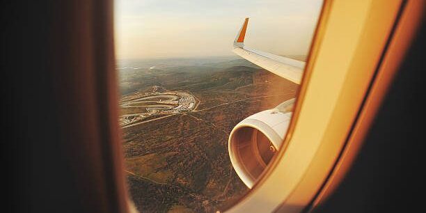 Landing in Istanbul, highangel view from plane, Turkey ხედი თვითმფრინავიდან
